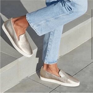 Birdies The Swift gold leather slip-on sneakers loafers size 9.5